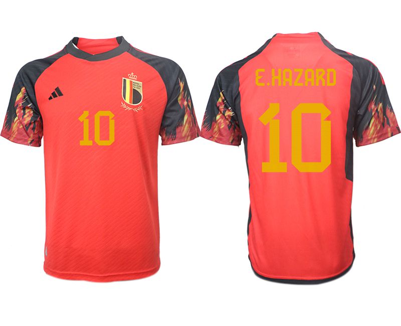 Cheap Men 2022 World Cup National Team Belgium home aaa version red 10 Soccer Jerseys